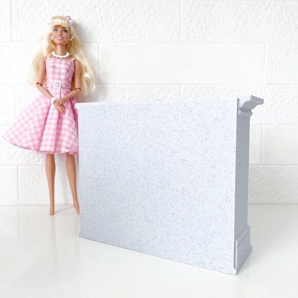 Dollhouse Miniature Fireplace Gray Mantle Brick Ornate 1:6 Scale Furniture - Picture 3 of 3